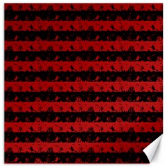 Blood Red And Black Halloween Nightmare Stripes  Canvas 12  X 12  by PodArtist