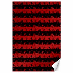 Blood Red And Black Halloween Nightmare Stripes  Canvas 12  X 18  by PodArtist