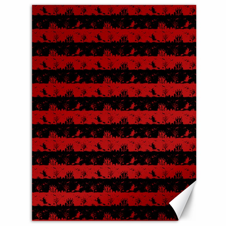 Blood Red and Black Halloween Nightmare Stripes  Canvas 36  x 48 