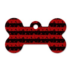 Blood Red And Black Halloween Nightmare Stripes  Dog Tag Bone (two Sides) by PodArtist