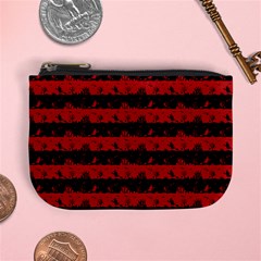 Blood Red And Black Halloween Nightmare Stripes  Mini Coin Purse by PodArtist