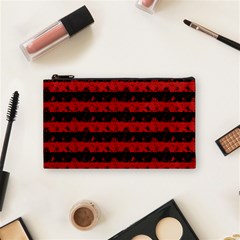 Blood Red And Black Halloween Nightmare Stripes  Cosmetic Bag (small) by PodArtist