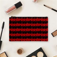 Blood Red And Black Halloween Nightmare Stripes  Cosmetic Bag (medium) by PodArtist