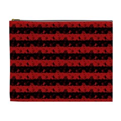 Blood Red And Black Halloween Nightmare Stripes  Cosmetic Bag (xl) by PodArtist