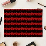 Blood Red and Black Halloween Nightmare Stripes  Cosmetic Bag (XL) Back