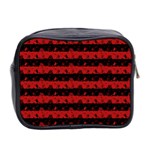 Blood Red and Black Halloween Nightmare Stripes  Mini Toiletries Bag (Two Sides) Back