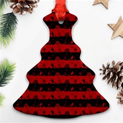 Blood Red And Black Halloween Nightmare Stripes  Christmas Tree Ornament (two Sides) by PodArtist