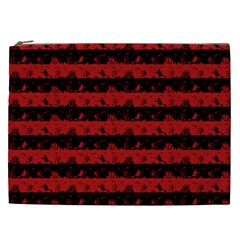 Blood Red And Black Halloween Nightmare Stripes  Cosmetic Bag (xxl) by PodArtist