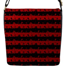 Blood Red And Black Halloween Nightmare Stripes  Flap Closure Messenger Bag (s) by PodArtist