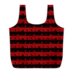 Blood Red And Black Halloween Nightmare Stripes  Full Print Recycle Bag (l) by PodArtist