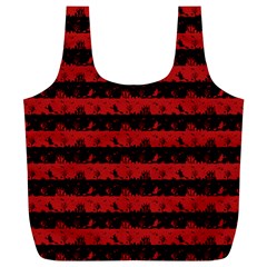 Blood Red And Black Halloween Nightmare Stripes  Full Print Recycle Bag (xl) by PodArtist