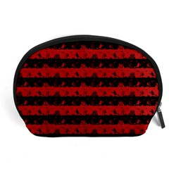 Blood Red And Black Halloween Nightmare Stripes  Accessory Pouch (large) by PodArtist