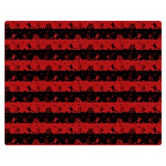 Blood Red And Black Halloween Nightmare Stripes  Double Sided Flano Blanket (medium)  by PodArtist