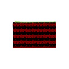 Blood Red And Black Halloween Nightmare Stripes  Cosmetic Bag (xs) by PodArtist