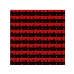 Blood Red And Black Halloween Nightmare Stripes  Small Satin Scarf (square) by PodArtist