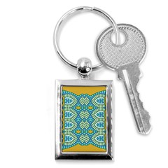 Green Blue Shapes                                            Key Chain (rectangle) by LalyLauraFLM