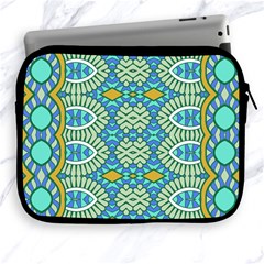 Green Blue Shapes                                      Apple Ipad 2/3/4 Protective Soft Case by LalyLauraFLM