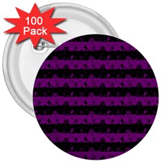 Zombie Purple And Black Halloween Nightmare Stripes  3  Buttons (100 Pack)  by PodArtist