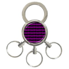 Zombie Purple And Black Halloween Nightmare Stripes  3-ring Key Chains by PodArtist