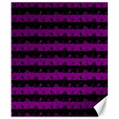 Zombie Purple And Black Halloween Nightmare Stripes  Canvas 8  X 10  by PodArtist