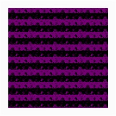 Zombie Purple And Black Halloween Nightmare Stripes  Medium Glasses Cloth (2-side) by PodArtist