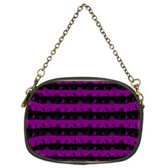 Zombie Purple And Black Halloween Nightmare Stripes  Chain Purse (one Side) by PodArtist