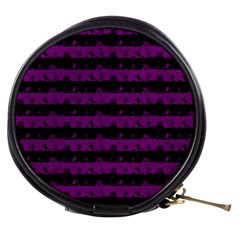 Zombie Purple And Black Halloween Nightmare Stripes  Mini Makeup Bag by PodArtist