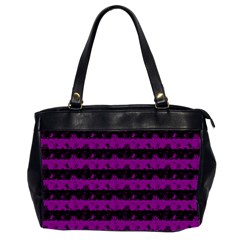 Zombie Purple And Black Halloween Nightmare Stripes  Oversize Office Handbag (2 Sides) by PodArtist