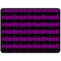 Zombie Purple And Black Halloween Nightmare Stripes  Fleece Blanket (large)  by PodArtist