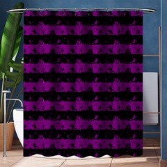 Zombie Purple And Black Halloween Nightmare Stripes  Shower Curtain 60  X 72  (medium)  by PodArtist