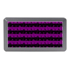 Zombie Purple And Black Halloween Nightmare Stripes  Memory Card Reader (mini) by PodArtist