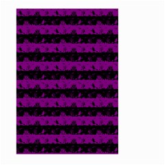 Zombie Purple And Black Halloween Nightmare Stripes  Large Garden Flag (two Sides) by PodArtist