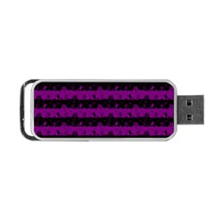 Zombie Purple And Black Halloween Nightmare Stripes  Portable Usb Flash (two Sides) by PodArtist