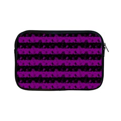 Zombie Purple And Black Halloween Nightmare Stripes  Apple Ipad Mini Zipper Cases by PodArtist