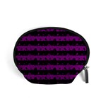 Zombie Purple and Black Halloween Nightmare Stripes  Accessory Pouch (Small) Front