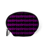 Zombie Purple and Black Halloween Nightmare Stripes  Accessory Pouch (Small) Back