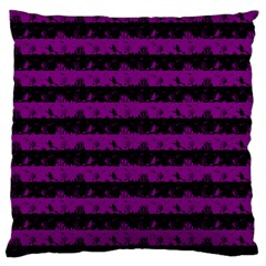 Zombie Purple And Black Halloween Nightmare Stripes  Large Flano Cushion Case (one Side) by PodArtist