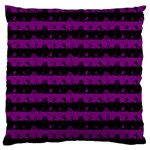 Zombie Purple and Black Halloween Nightmare Stripes  Large Flano Cushion Case (One Side) Front