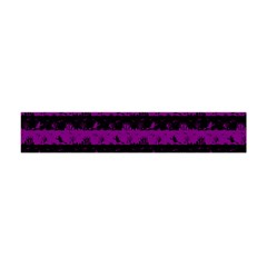 Zombie Purple And Black Halloween Nightmare Stripes  Flano Scarf (mini) by PodArtist