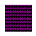 Zombie Purple and Black Halloween Nightmare Stripes  Small Satin Scarf (Square) Front