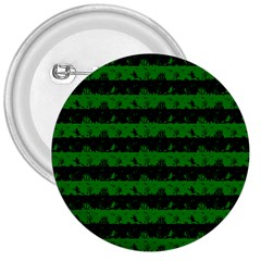 Alien Green And Black Halloween Nightmare Stripes  3  Buttons by PodArtist