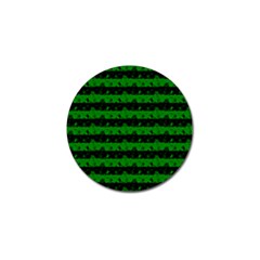 Alien Green And Black Halloween Nightmare Stripes  Golf Ball Marker (4 Pack) by PodArtist