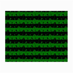 Alien Green And Black Halloween Nightmare Stripes  Small Glasses Cloth by PodArtist