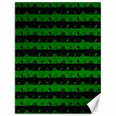 Alien Green And Black Halloween Nightmare Stripes  Canvas 12  X 16  by PodArtist