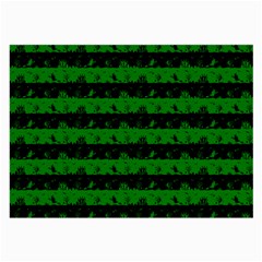 Alien Green And Black Halloween Nightmare Stripes  Large Glasses Cloth by PodArtist