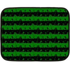 Alien Green And Black Halloween Nightmare Stripes  Double Sided Fleece Blanket (mini)  by PodArtist