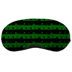 Alien Green And Black Halloween Nightmare Stripes  Sleeping Masks by PodArtist