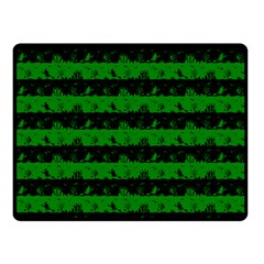 Alien Green And Black Halloween Nightmare Stripes  Fleece Blanket (small) by PodArtist