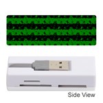 Alien Green and Black Halloween Nightmare Stripes  Memory Card Reader (Stick) Front