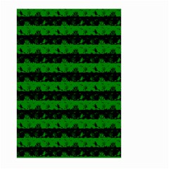 Alien Green And Black Halloween Nightmare Stripes  Large Garden Flag (two Sides) by PodArtist